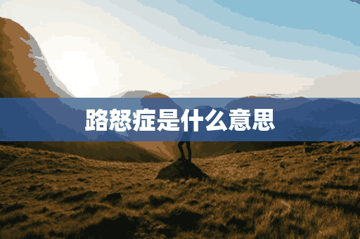 路怒症是什么意思